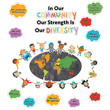 CARSON DELLOSA All Are Welcome Our Strength Is Our Diversity Bulletin Board Set 110534